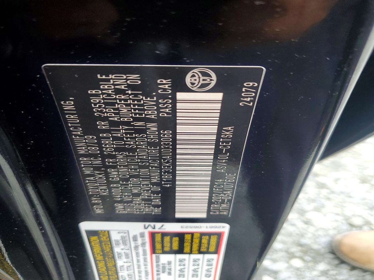 2010 TOYOTA CAMRY