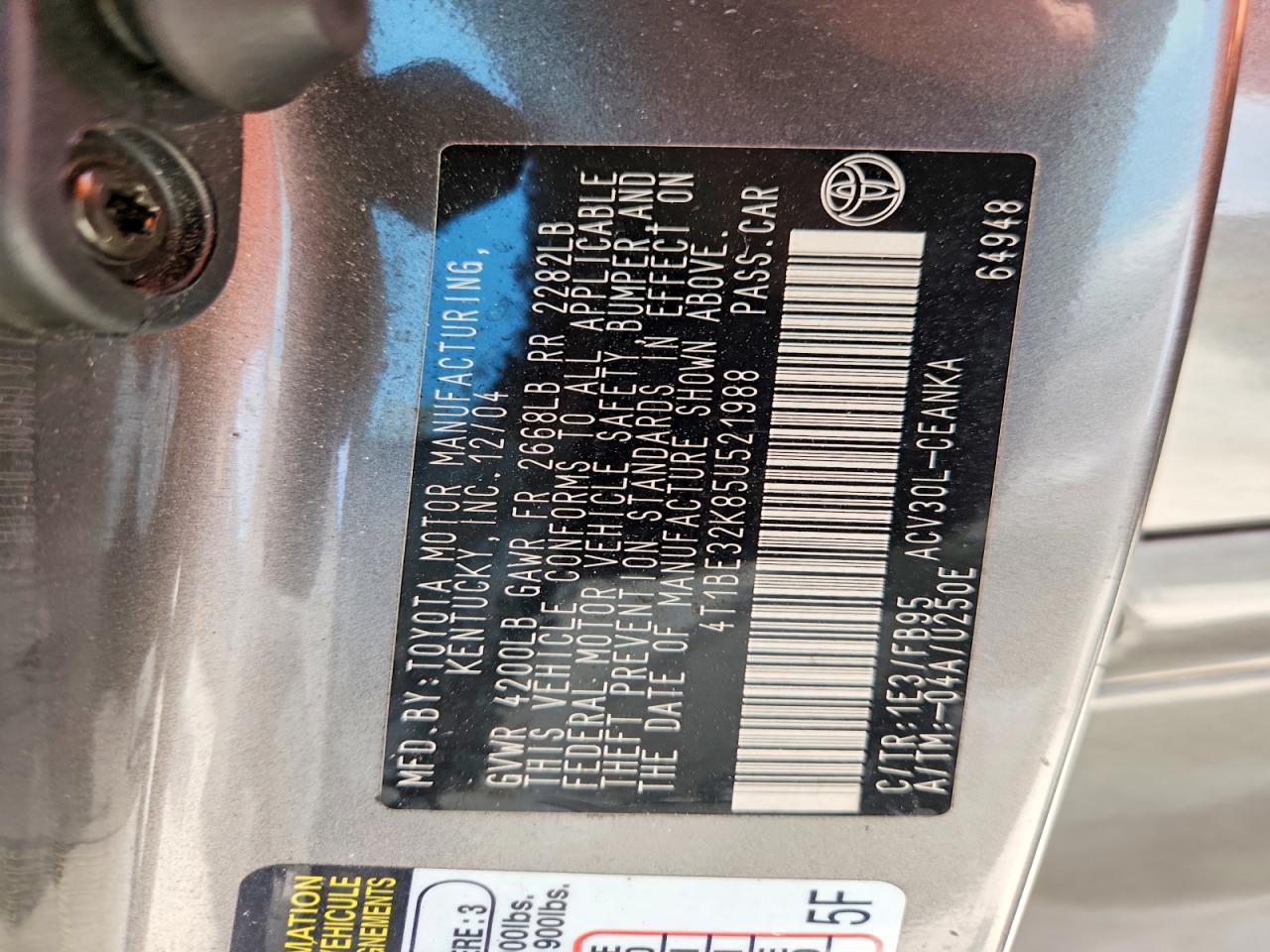 2005 TOYOTA CAMRY