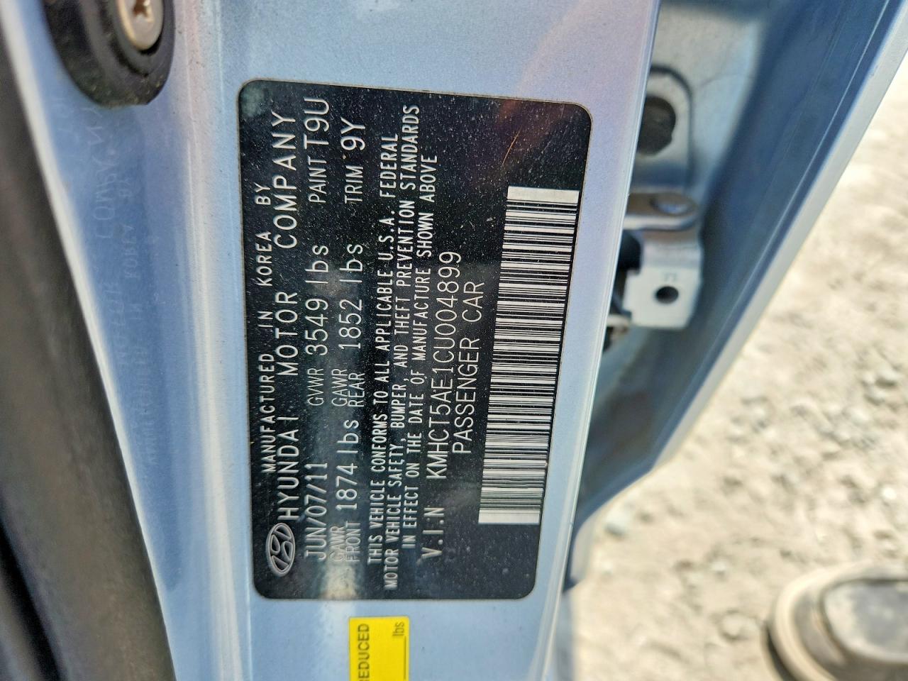 2012 HYUNDAI ACCENT
