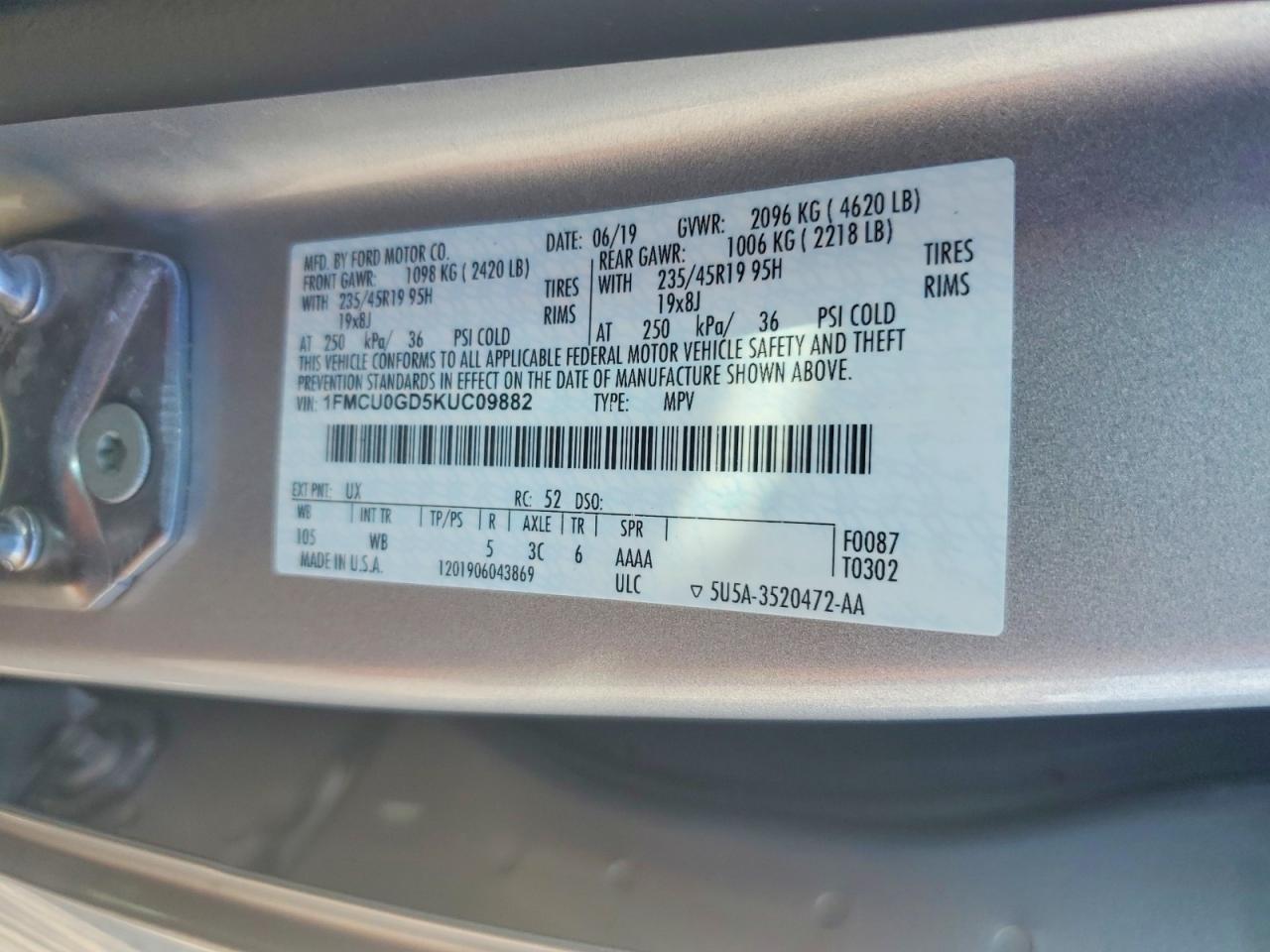 2019 FORD ESCAPE