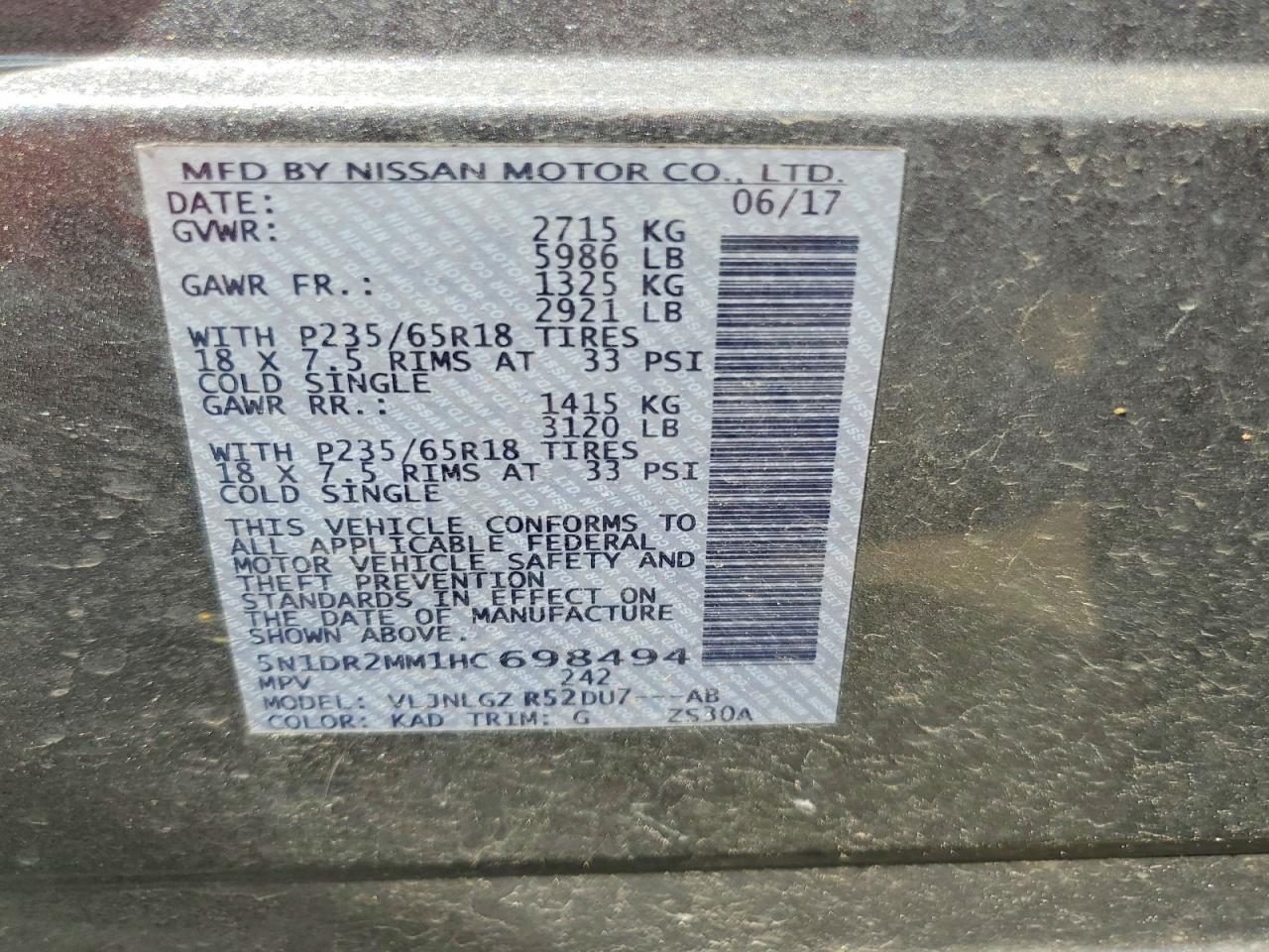 2017 NISSAN PATHFINDER