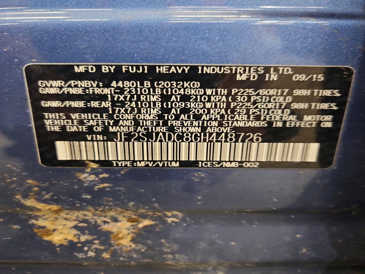 2016 SUBARU FORESTER