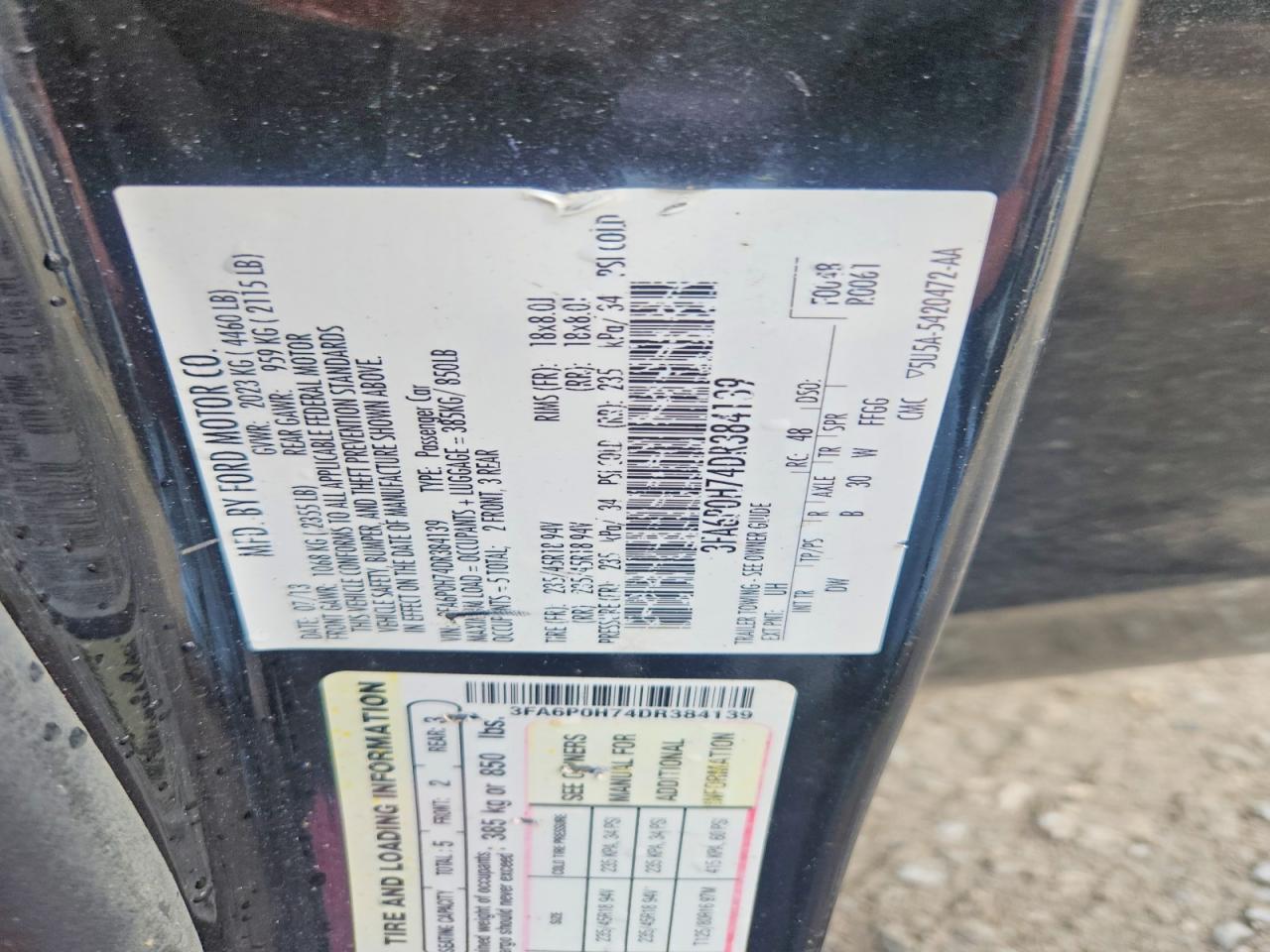 2013 FORD FUSION