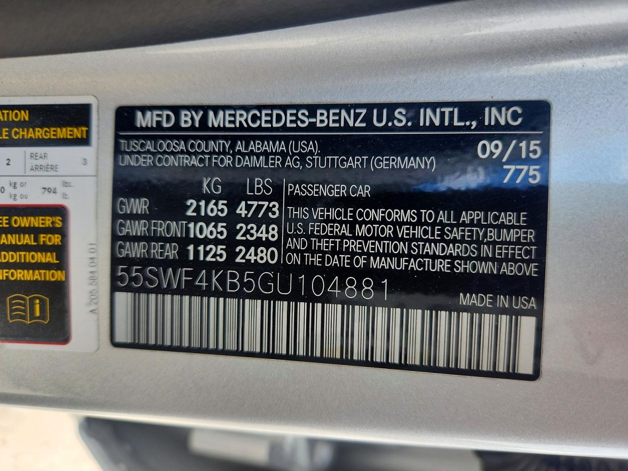 2016 MERCEDES-BENZ C-CLASS