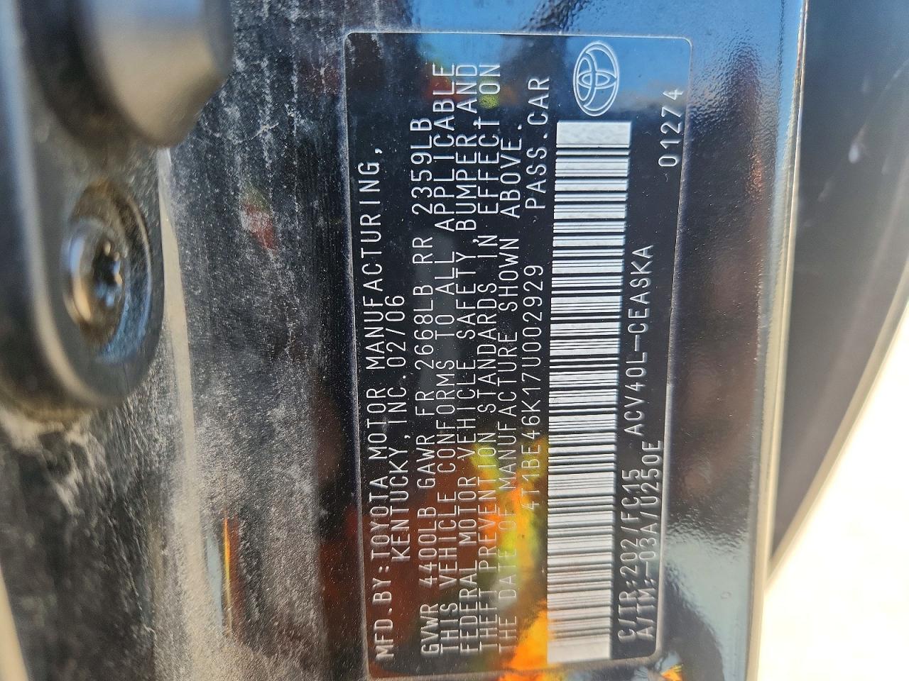2007 TOYOTA CAMRY