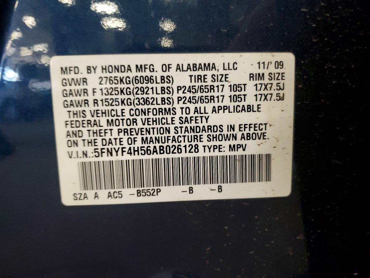 2010 HONDA PILOT
