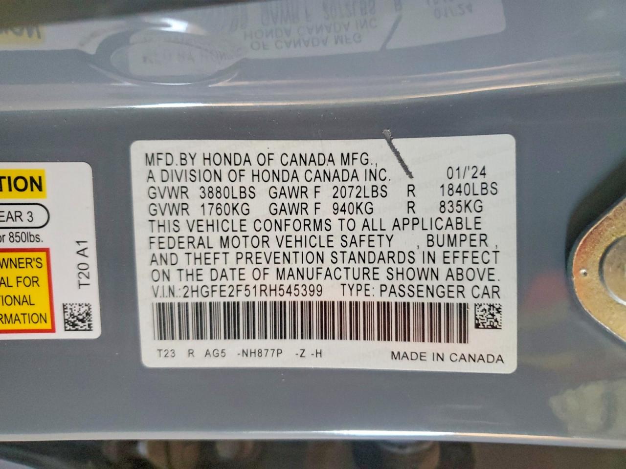2024 HONDA CIVIC