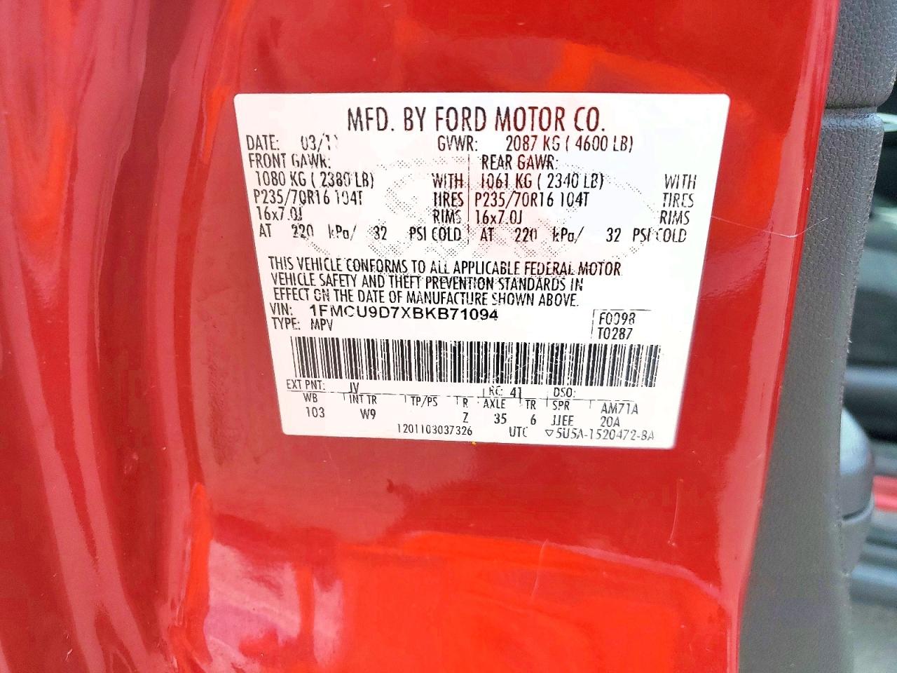 2011 FORD ESCAPE