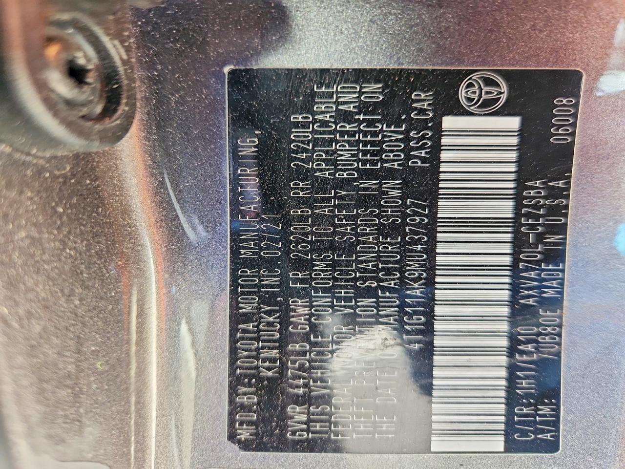 2021 TOYOTA CAMRY