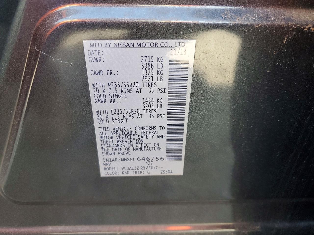 2014 NISSAN PATHFINDER
