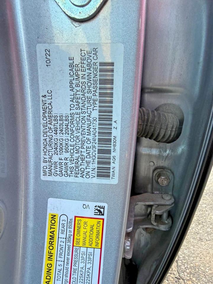2022 HONDA ACCORD