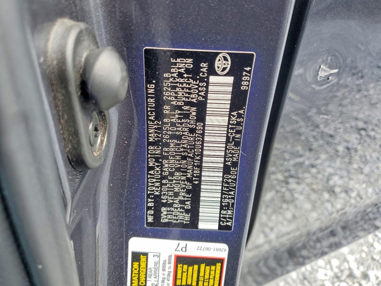 2013 TOYOTA CAMRY