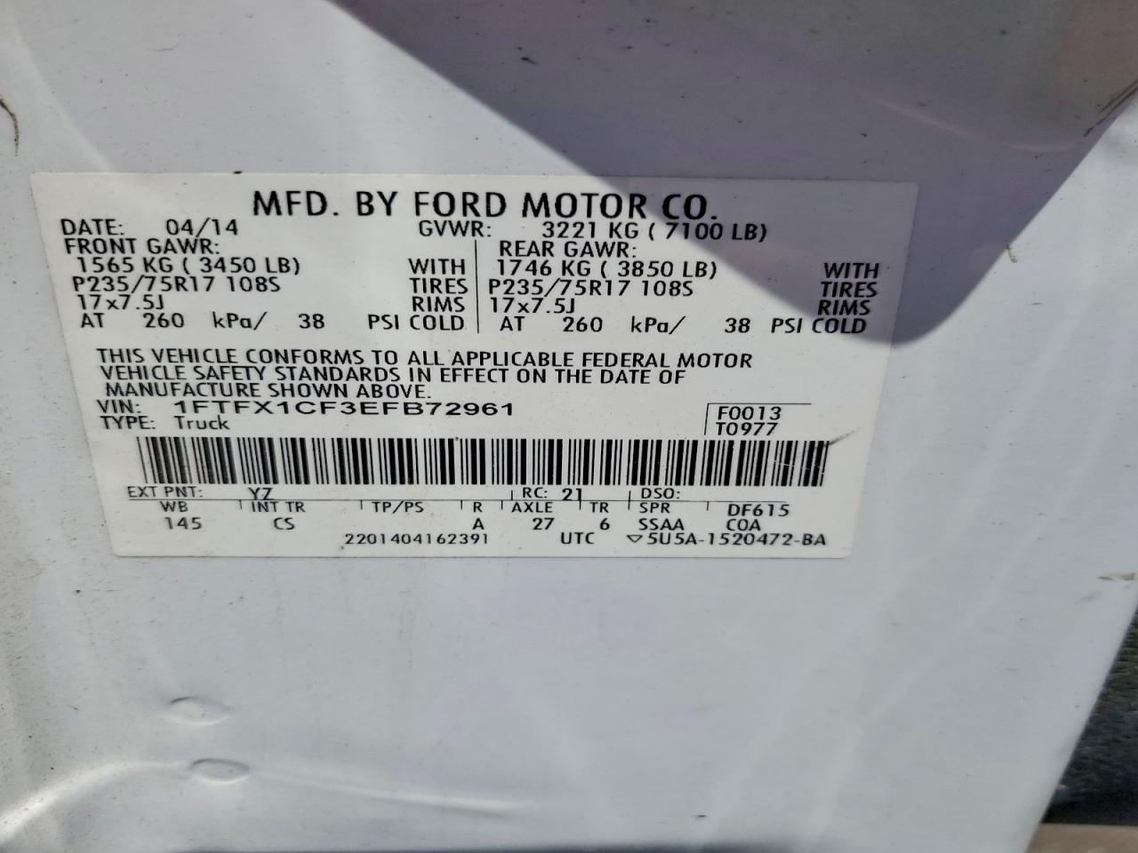 2014 FORD F150
