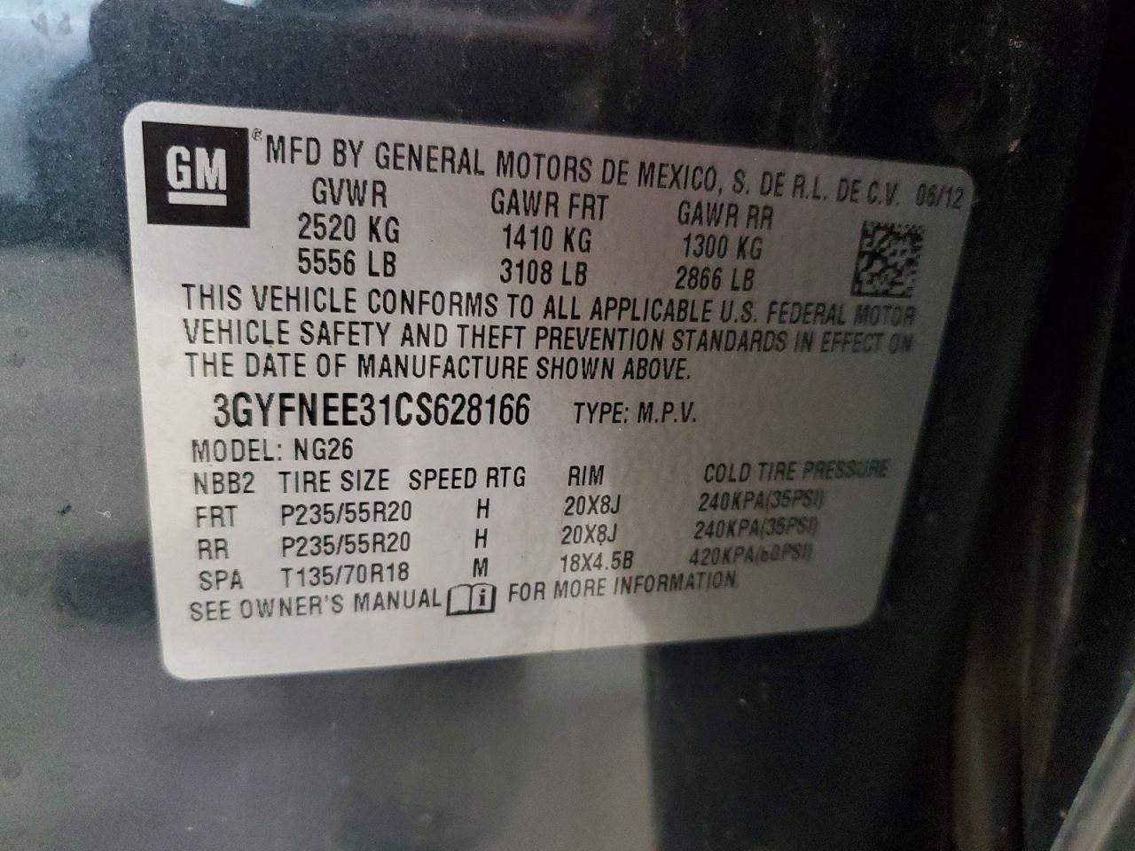 2012 CADILLAC SRX