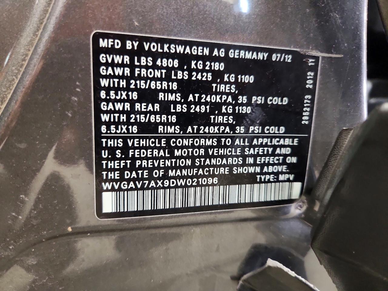 2013 VOLKSWAGEN TIGUAN