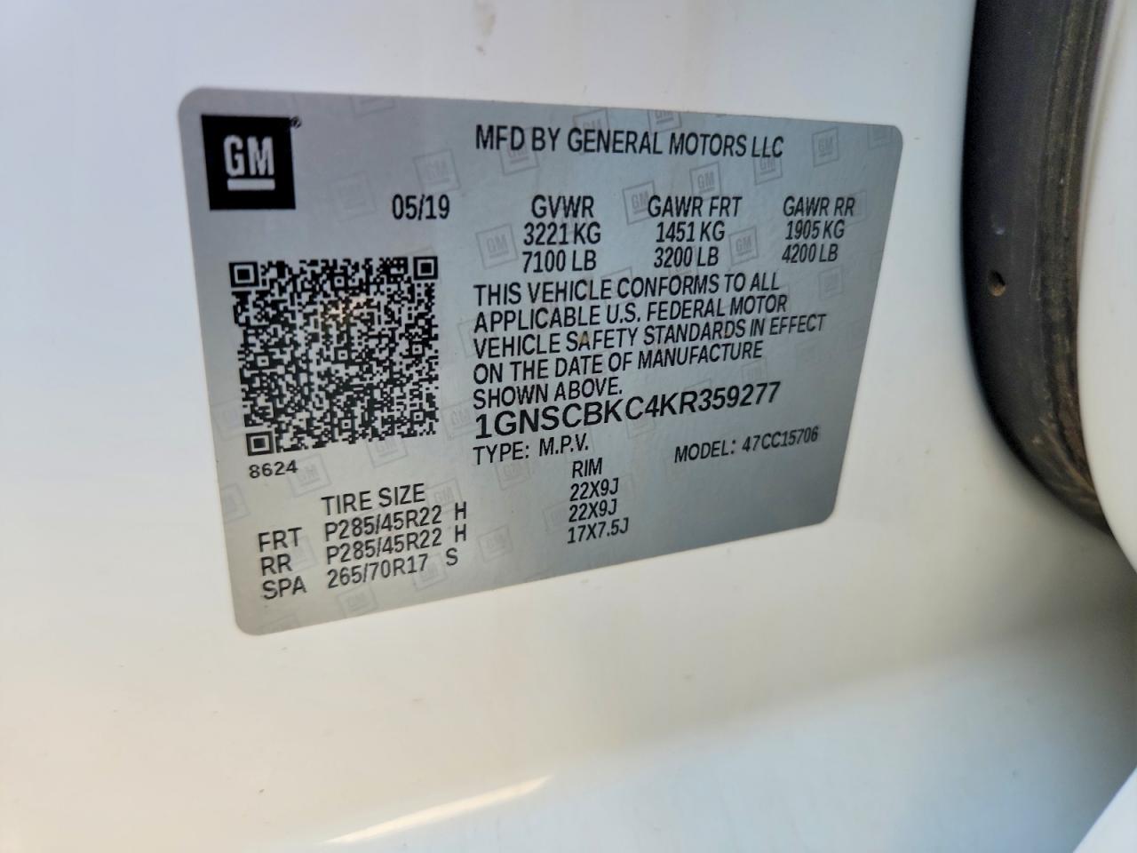 2019 CHEVROLET TAHOE