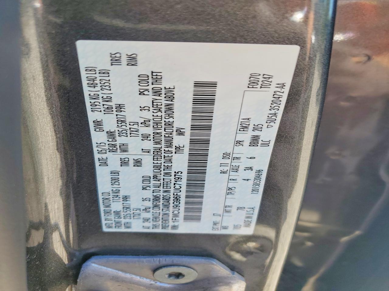 2015 FORD ESCAPE