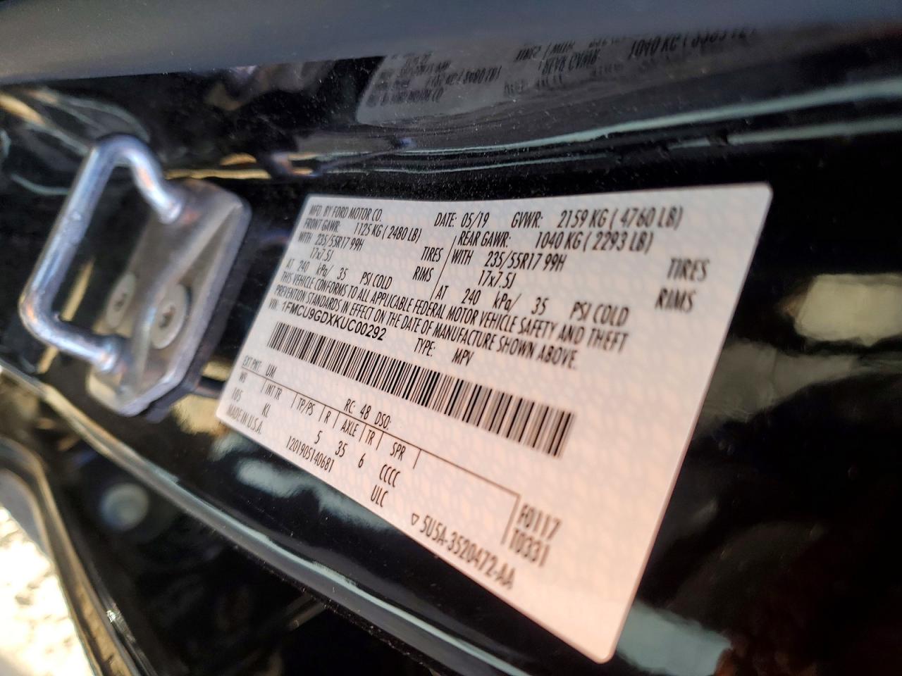 2019 FORD ESCAPE
