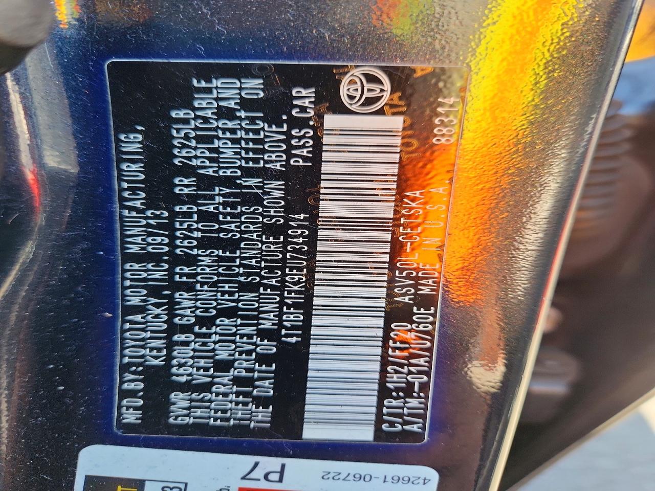 2014 TOYOTA CAMRY