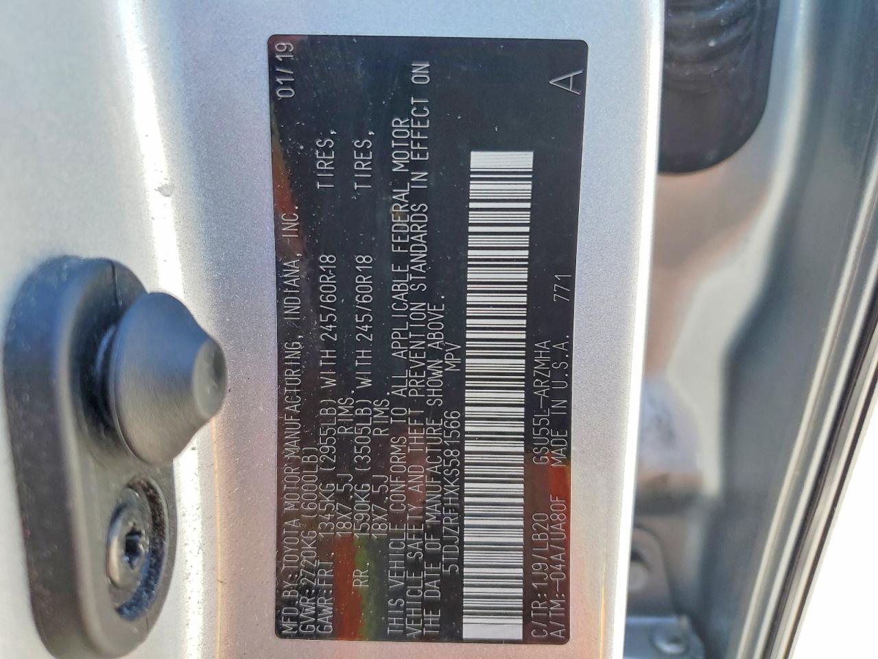 2019 TOYOTA HIGHLANDER