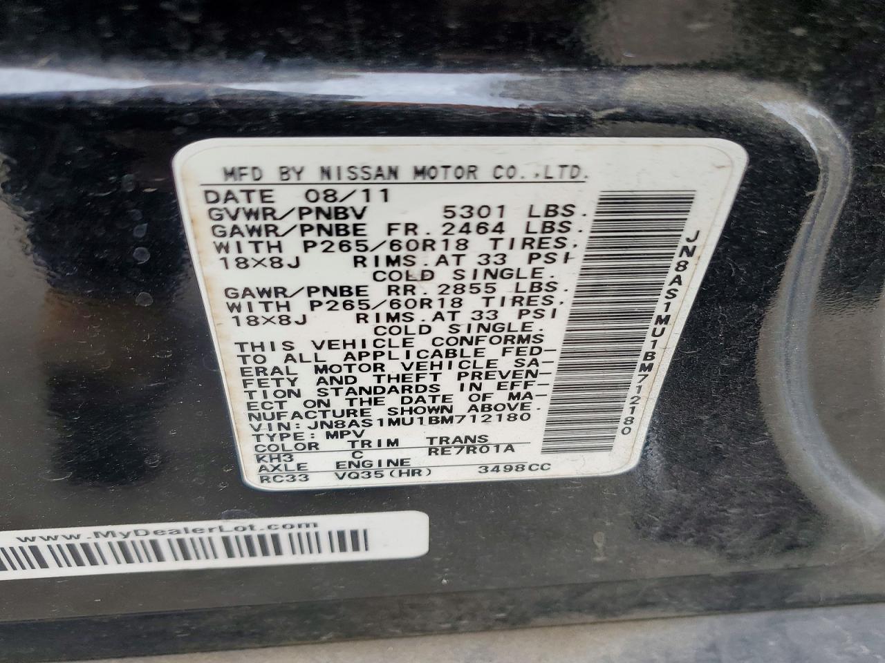 2011 INFINITI FX35