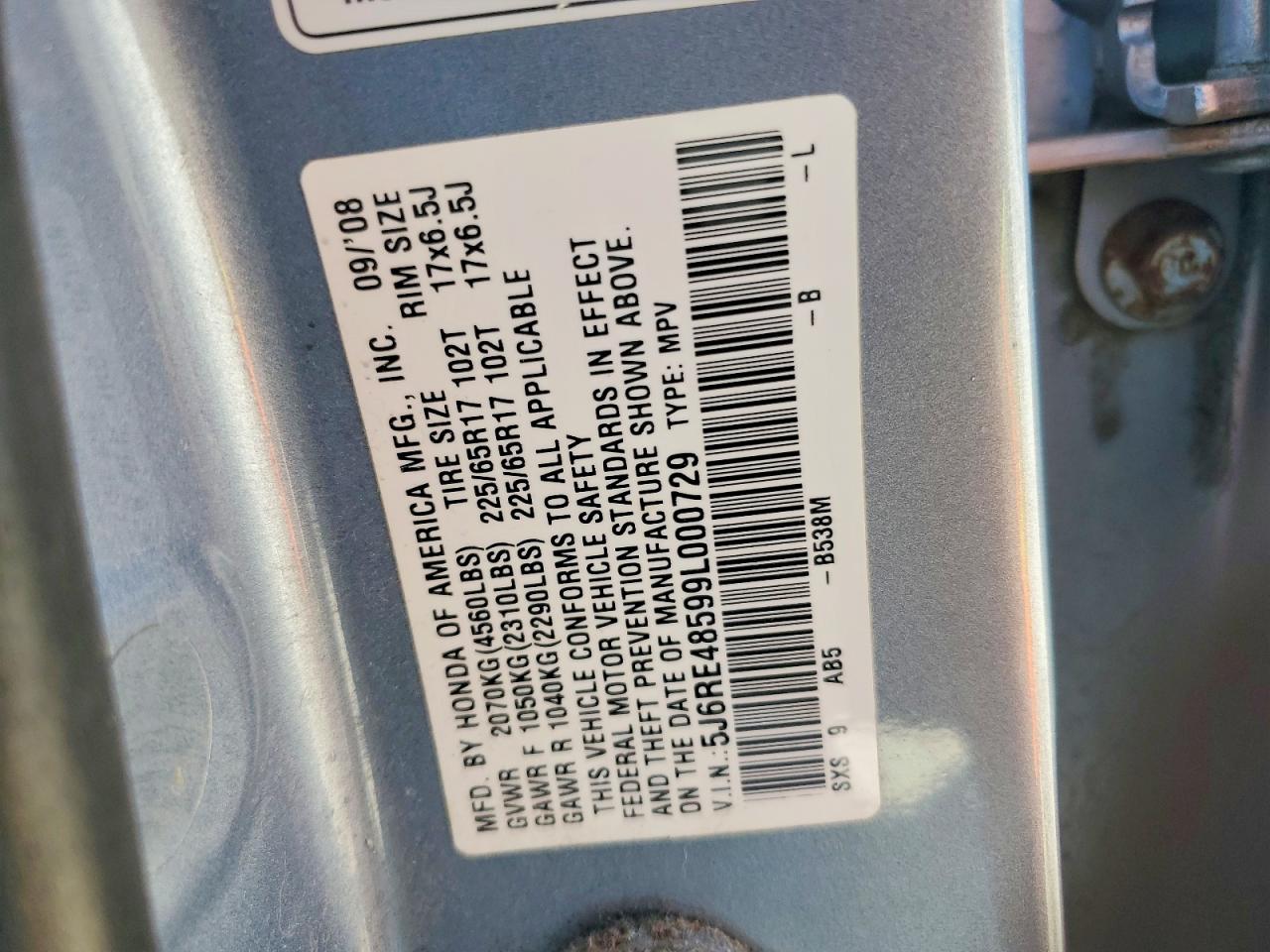 2009 HONDA CRV