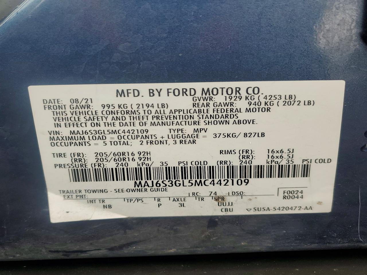2021 FORD ECOSPORT