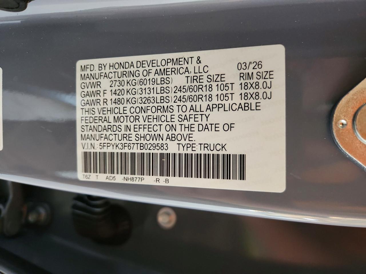 2026 HONDA RIDGELINE