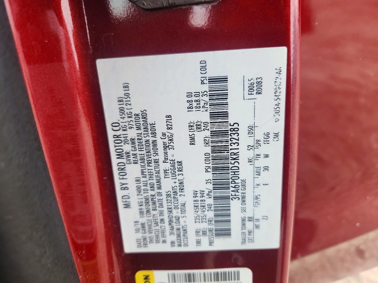 2019 FORD FUSION