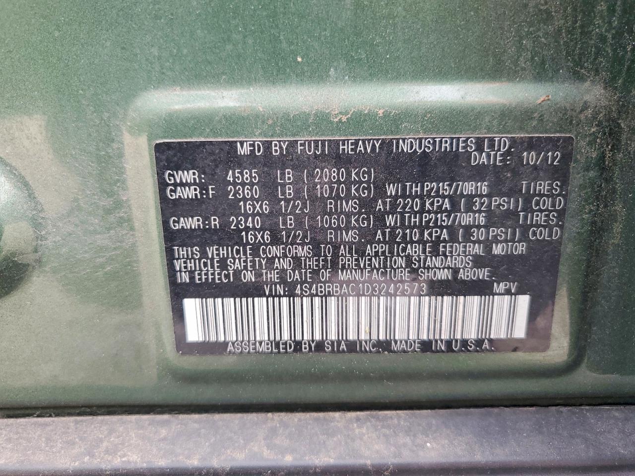 2013 SUBARU OUTBACK