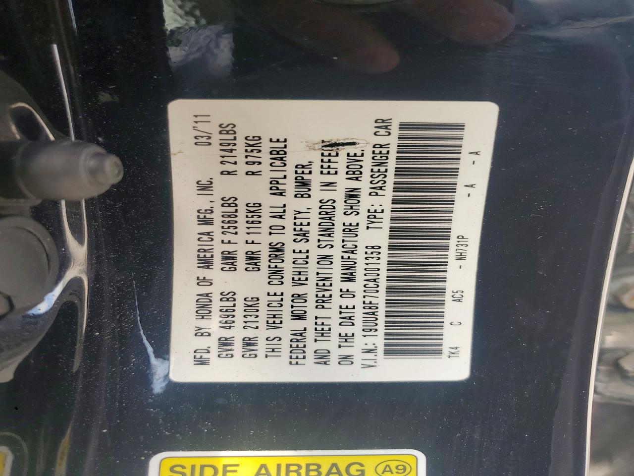 2012 ACURA TL