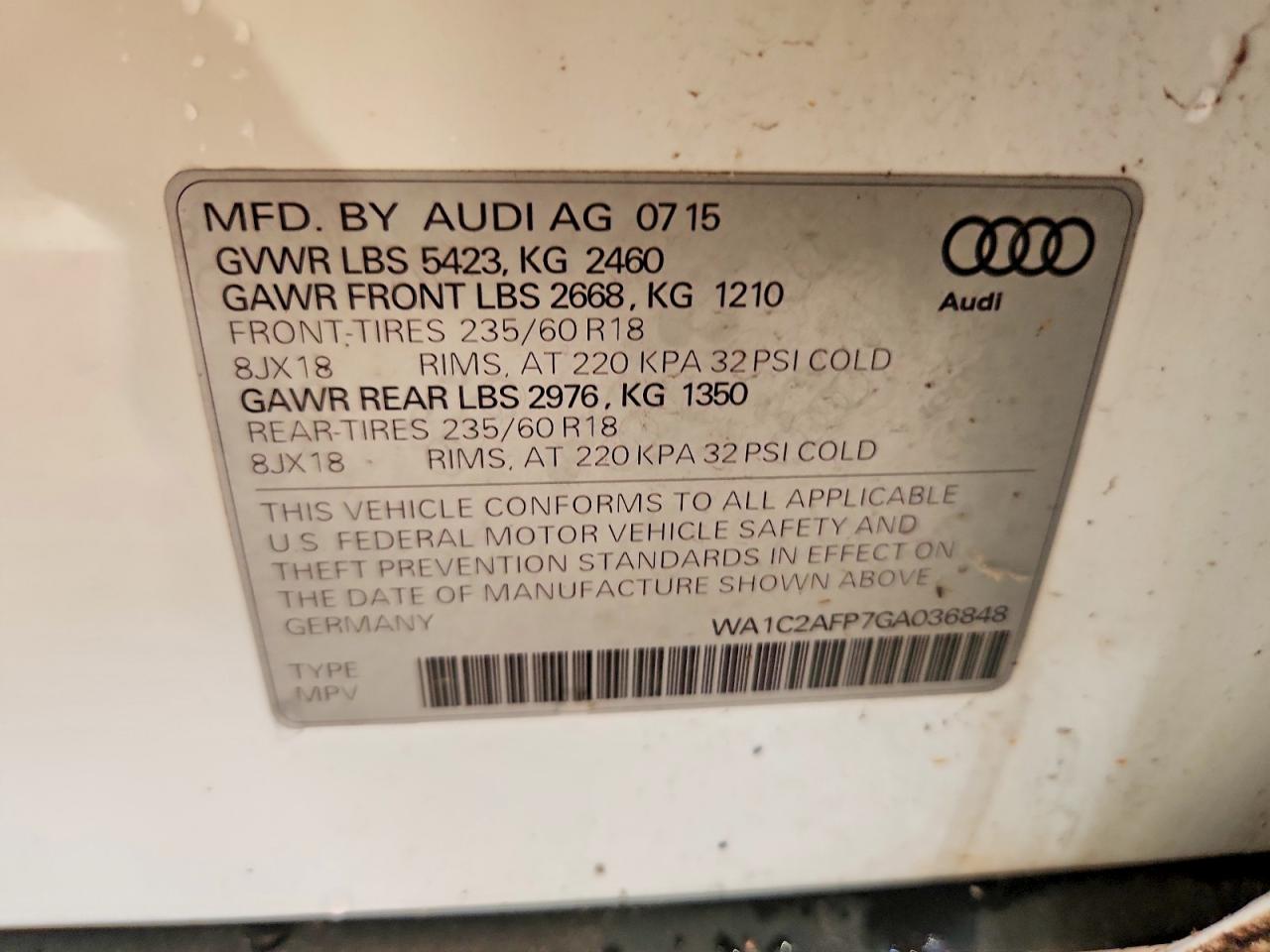 2016 AUDI Q5