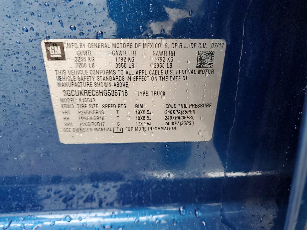 2017 CHEVROLET SILVERADO
