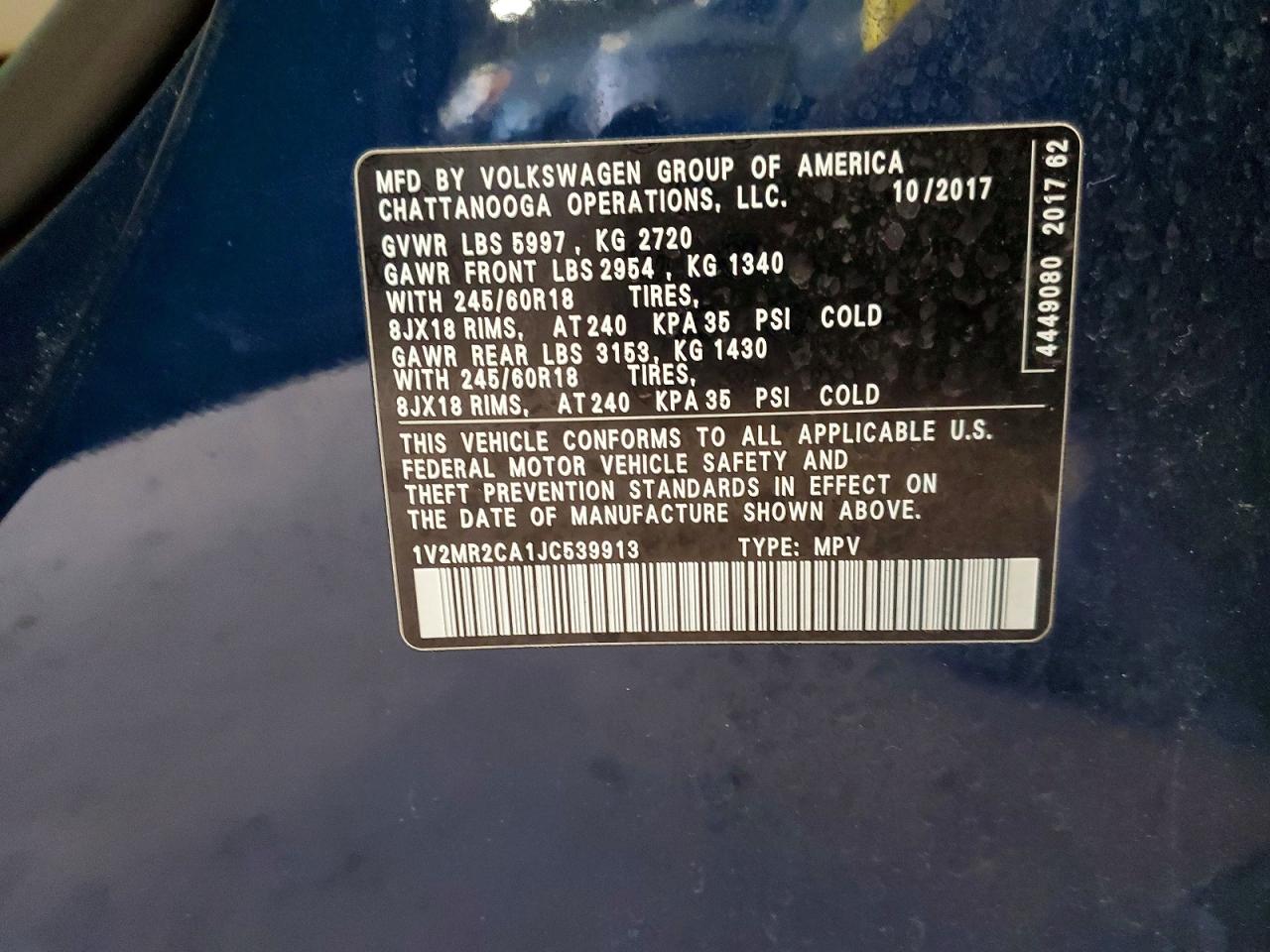 2018 VOLKSWAGEN ATLAS