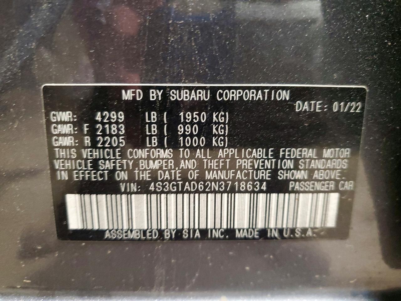 2022 SUBARU IMPREZA