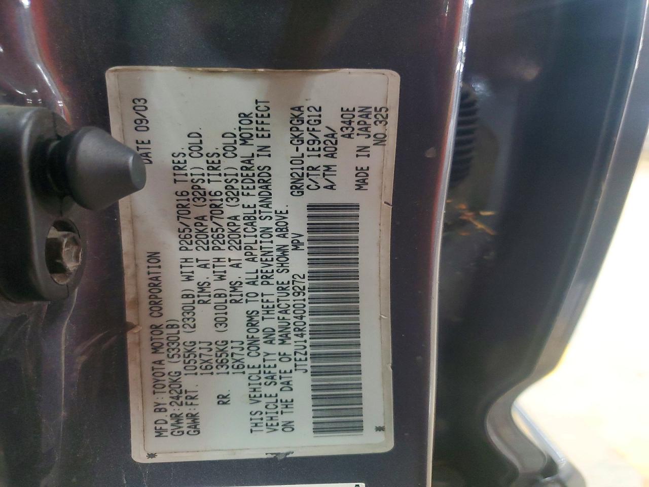 2004 TOYOTA 4RUNNER