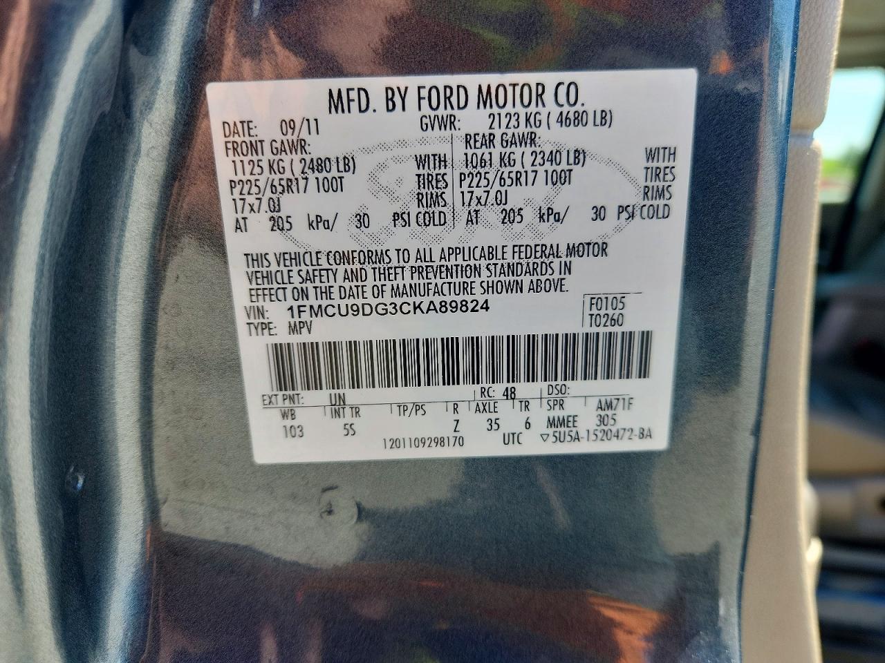 2012 FORD ESCAPE