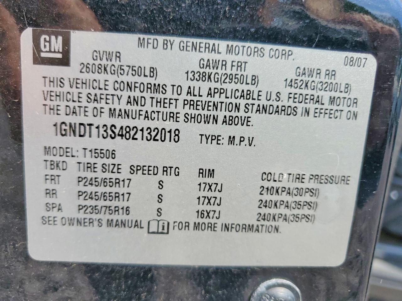 2008 CHEVROLET TRAILBLAZE