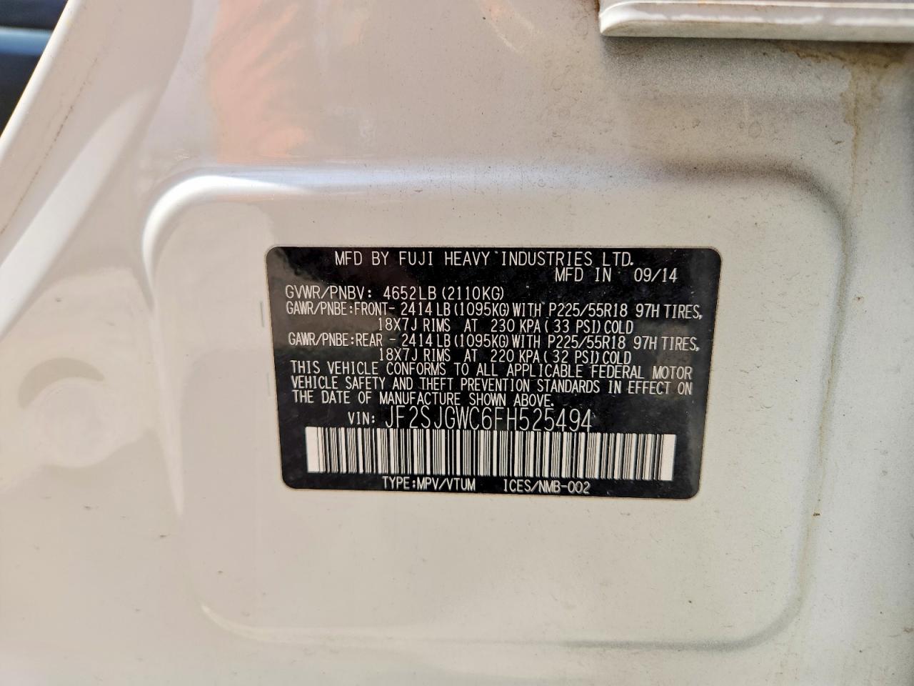 2015 SUBARU FORESTER