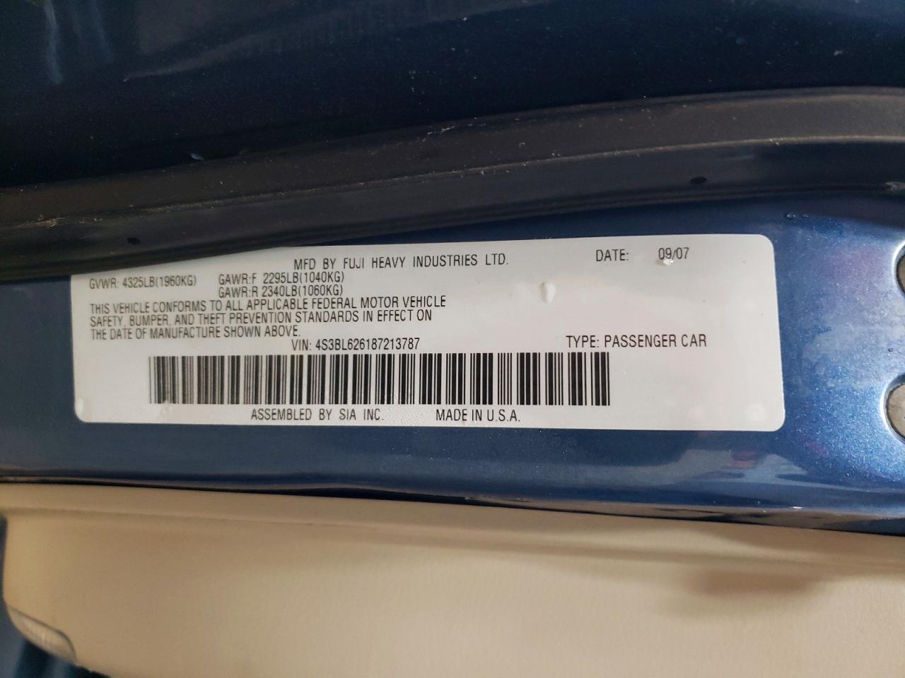 2008 SUBARU LEGACY