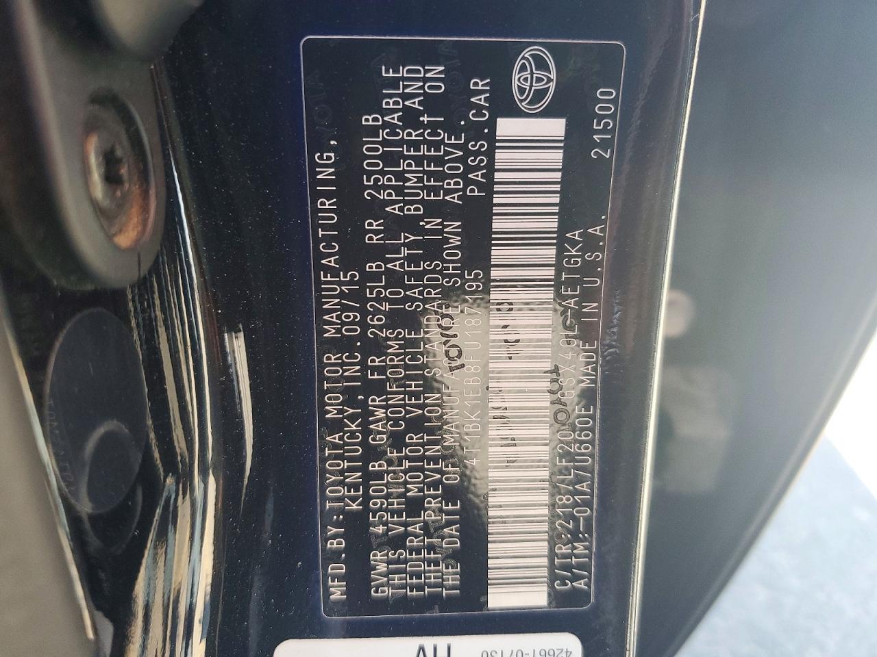 2015 TOYOTA AVALON