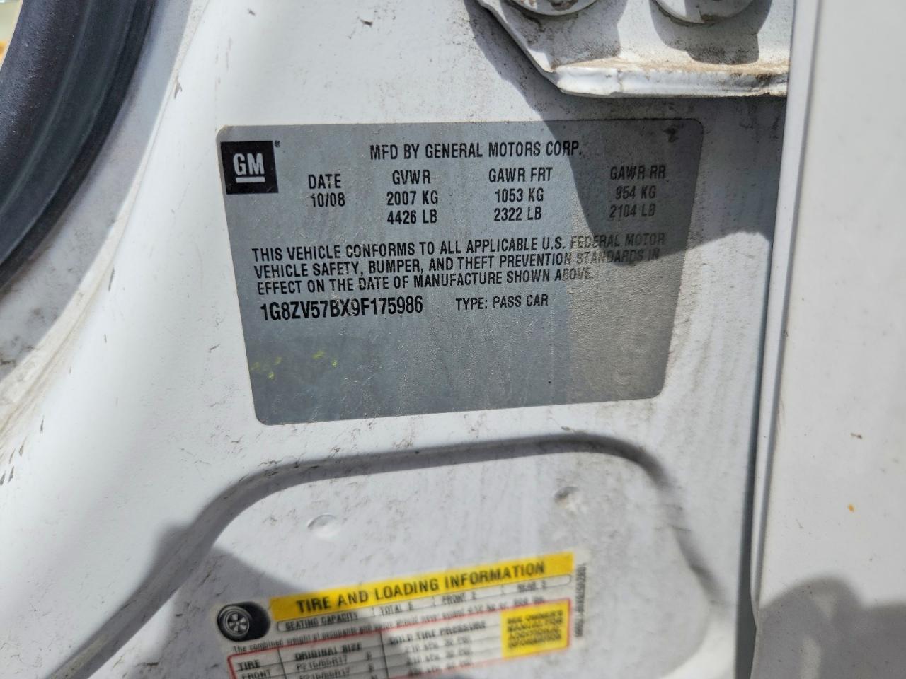 2009 SATURN AURA