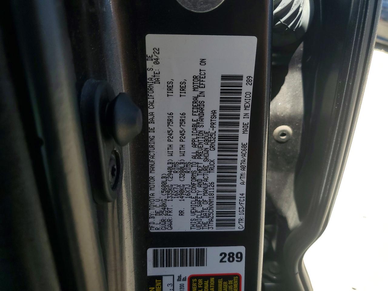2022 TOYOTA TACOMA