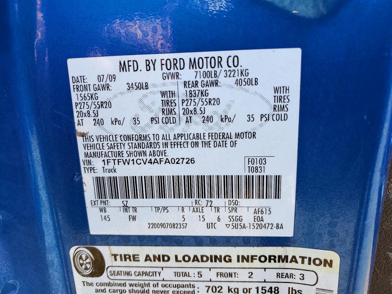 2010 FORD F150