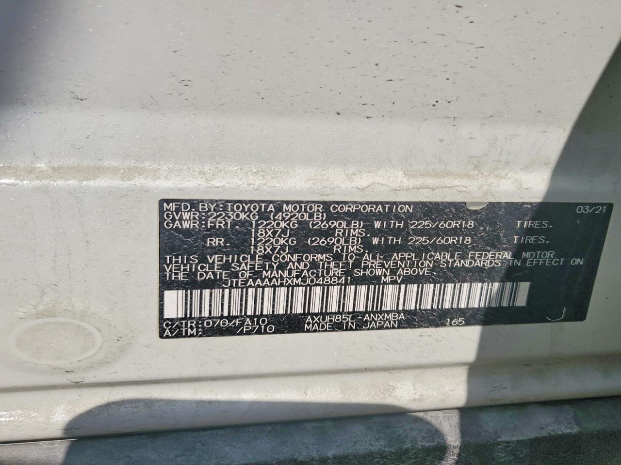 2021 TOYOTA VENZA