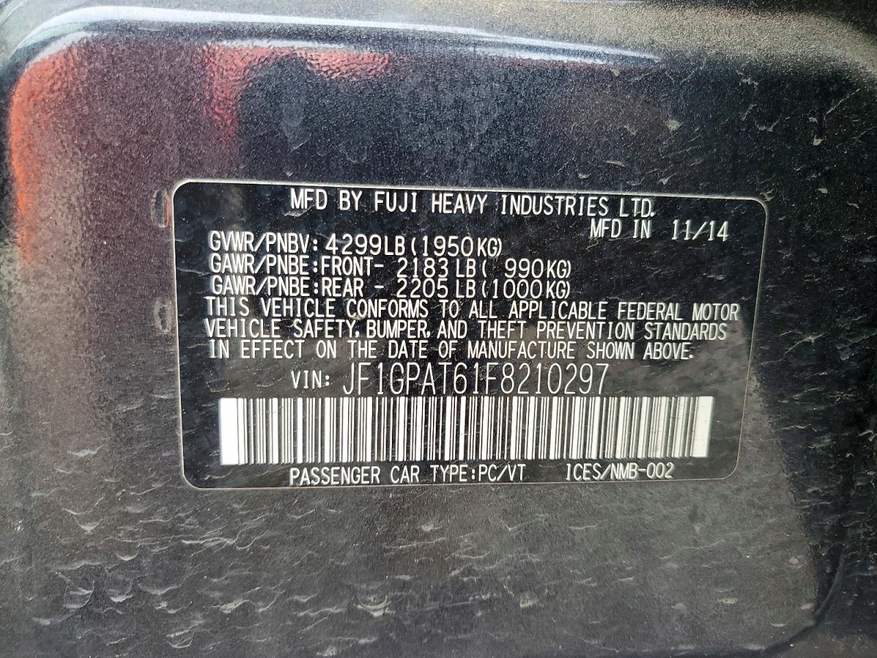 2015 SUBARU IMPREZA