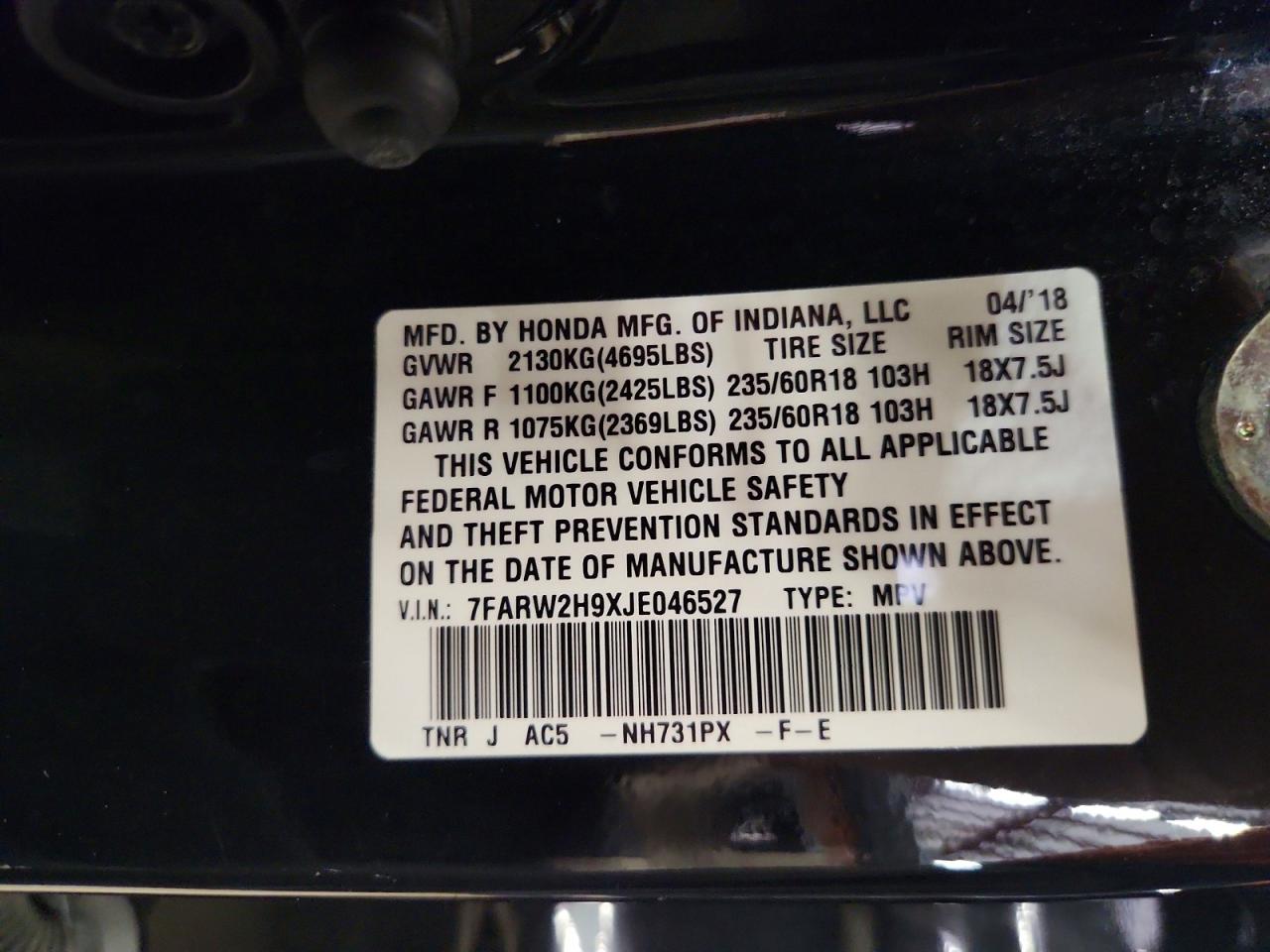 2018 HONDA CRV