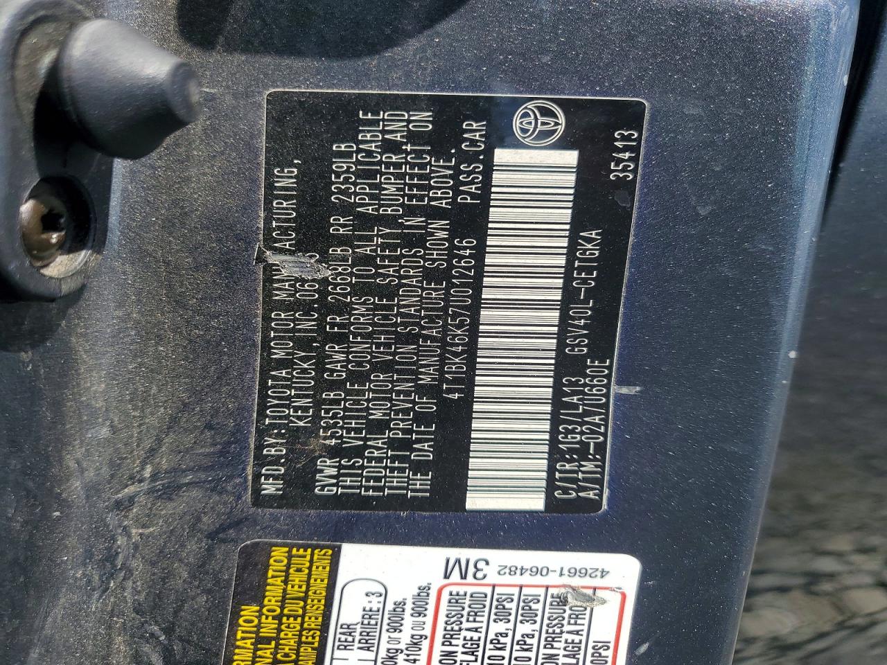 2007 TOYOTA CAMRY