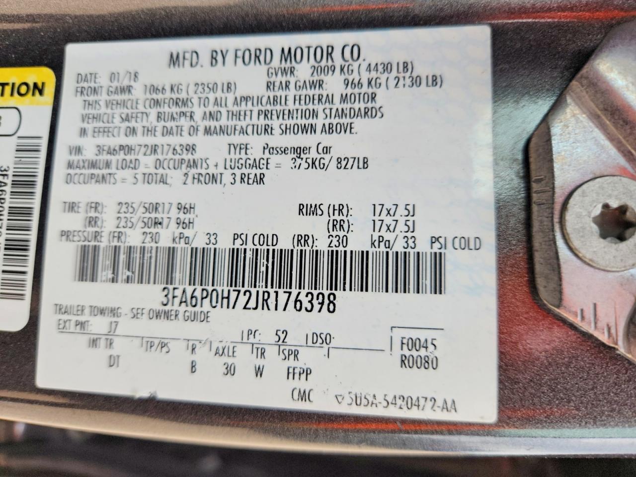 2018 FORD FUSION