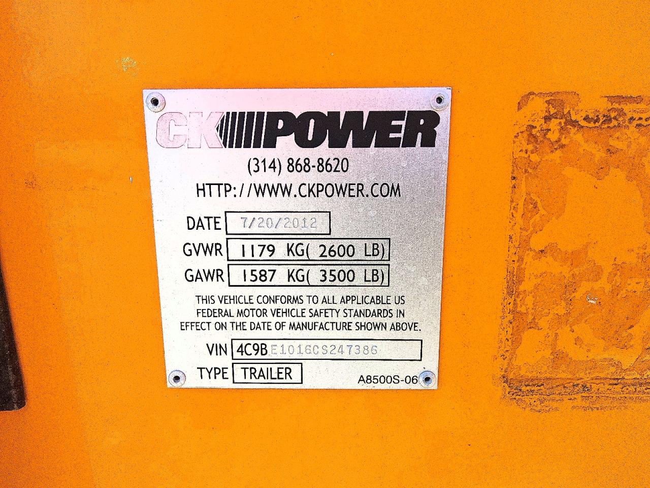 2012 CK POWER UNKNOWN